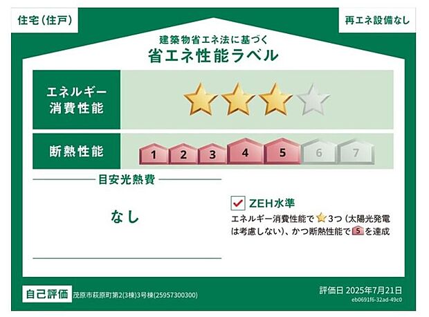 販売住戸が複数の場合、本ラベルは特定の住戸の性能を示すものであり全ての住戸の性能を示すものではありません。