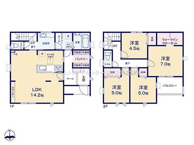 (1号棟)、価格3490万円、4LDK、土地面積198.22m2、建物面積109.3m2
