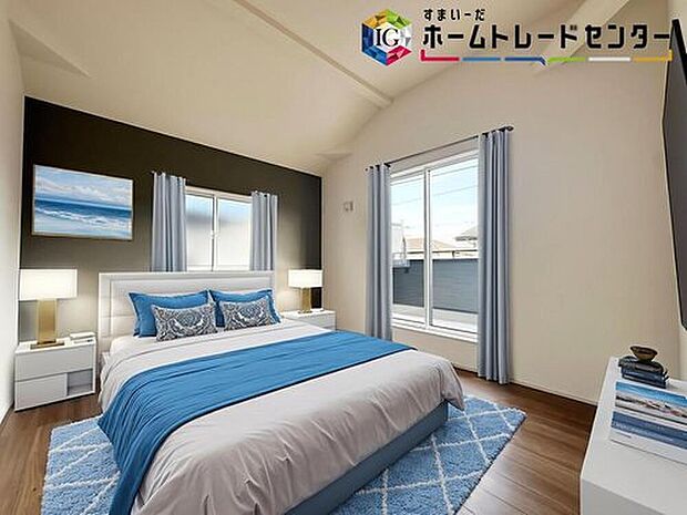 ≪Room≫
採光良好な明るい室内。木の温もりがやさしいフローリングは安らぎをもたらすプライベート空間。
※家具はCGでございます。