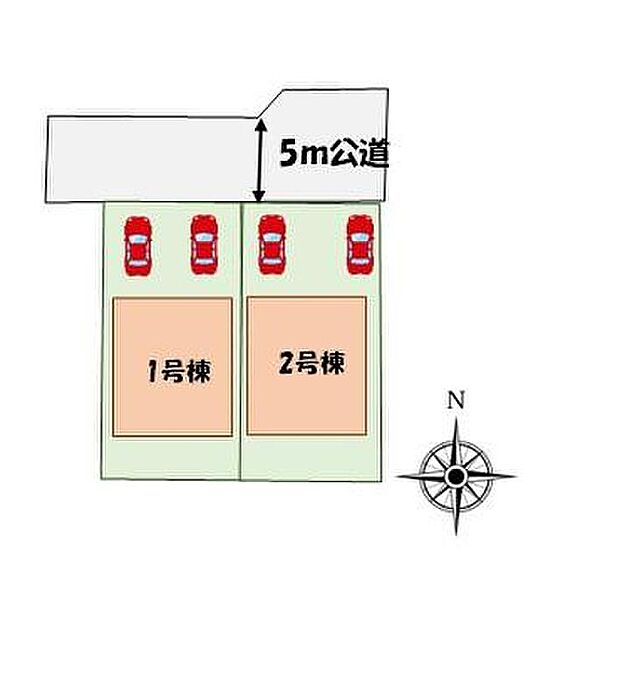 ≪全体区画図≫
カースペース２台分♪