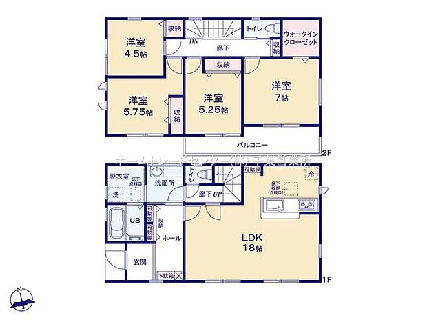 (1号棟)、価格2490万円、4LDK、土地面積190.1m2、建物面積105.98m2