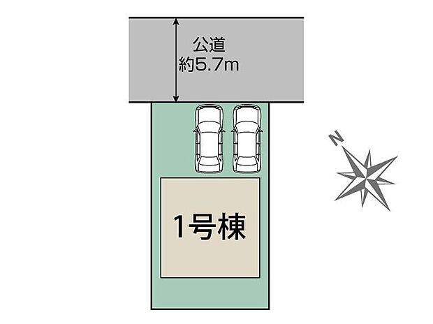 ≪全体区画図≫
カースペース2台分♪きれいな整形地♪