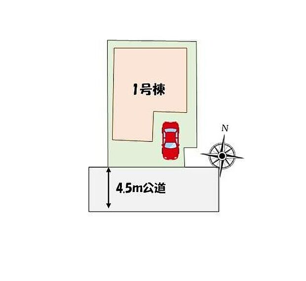 ≪全体区画図≫
カースペースあり♪前面道路南向きで陽当たり良好