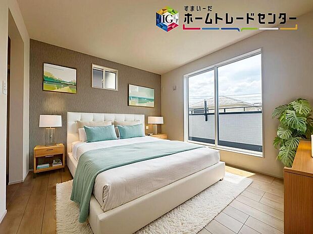 ≪Room≫
お陽さまの光をさわやかな風をたっぷりとりこめます。室内はいつも明るい印象なので気持ちの良い朝を迎えられます。毎日の生活も明るくなりそうです。
※家具はCGでございます。