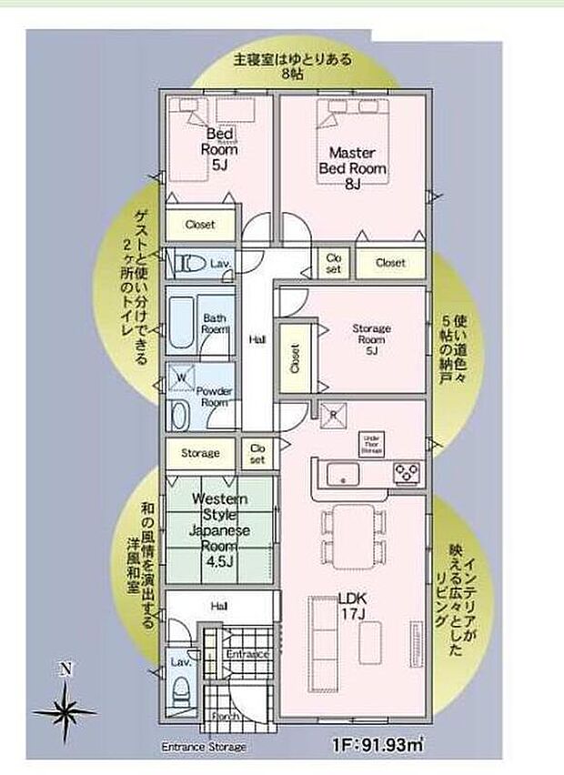 (2号棟)、価格2688万円、3DK+S、土地面積208.95m2、建物面積91.93m2