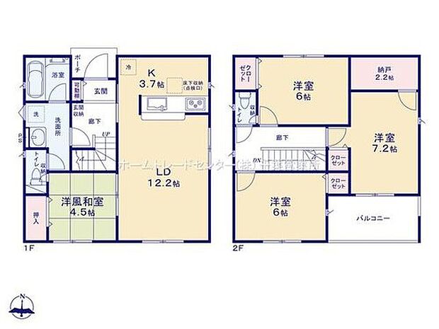 【4LDK+S】２階にある納戸や収納も多く住みやすい邸宅です♪ご家族での生活に寄り添う設計となっております♪ホット寛げる和室もご用意♪