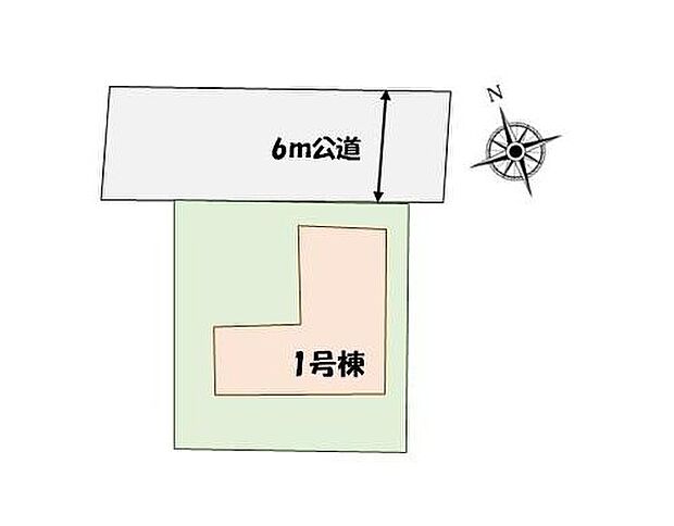 【全体区画図】前面道路６ｍで陽当たり良好♪カースペース２台分♪