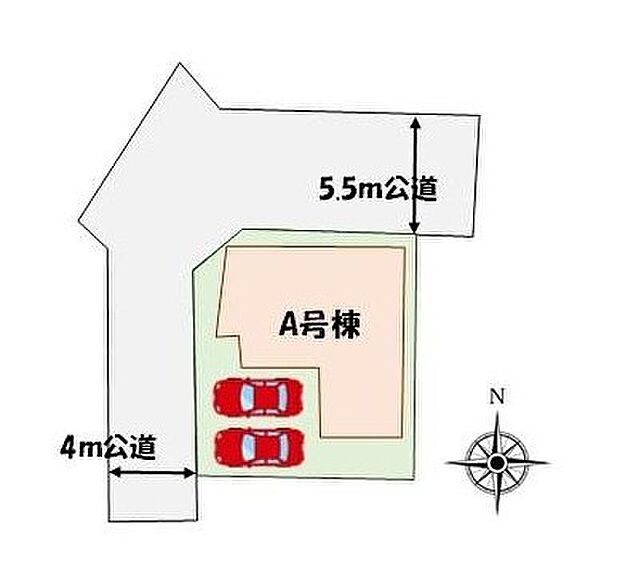 【全体区画図】角地につき陽当たり良好♪解放感溢れる邸宅です♪