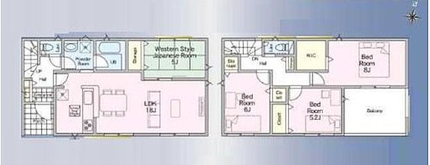 【4LDK】◇ご家族との会話が弾む対面式キッチン採用のリビング♪
◇ゆとりあるWICは季節物のお洋服もたっぷり収納できます！
◇奥行きのある広々インナーバルコニーでお洗濯も快適です♪