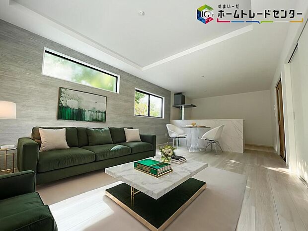 【リビング】≪Living room≫
広々とした開放感あふれるリビングです。ゆったり寛げる充分な広さがございますので、ご家族でインテリアのレイアウトを考えるのも楽しみになりそうです。
※家具はCGでございます。