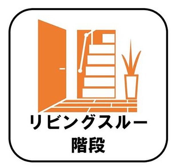【【リビングスルー階段】】帰宅時・外出時の自然なコミュニケーションを育むリビングスルー階段を採用。家族が必ず顔を合わせて欲しい。そんな思いをこめています。