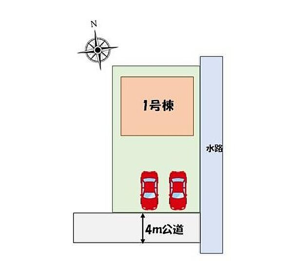 【全体区画図】カースペース2台分♪
