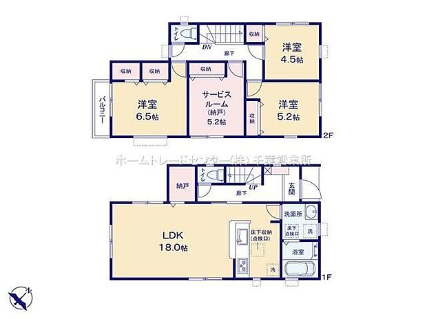 【3LDK+2S】ダウンライト付きの折り上げ(リビング)折り下げ(キッチン)天井がありお洒落な空間になっています☆
2箇所のストレージルーム完備で収納にも困りません♪