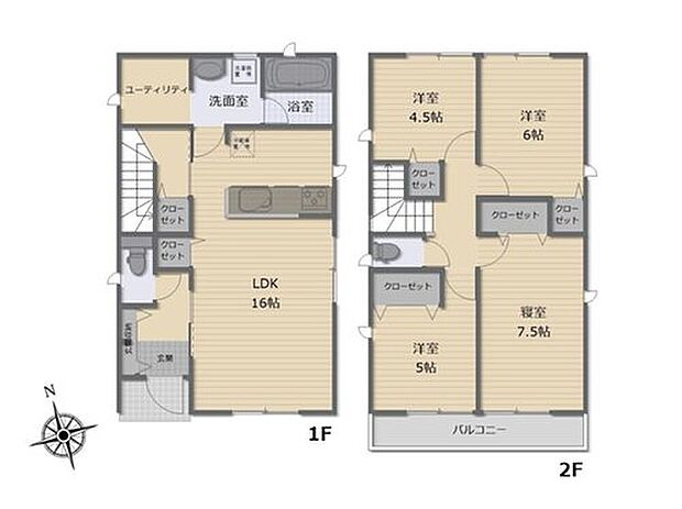 (1号棟)、価格3390万円、4LDK、土地面積111.66m2、建物面積95.58m2