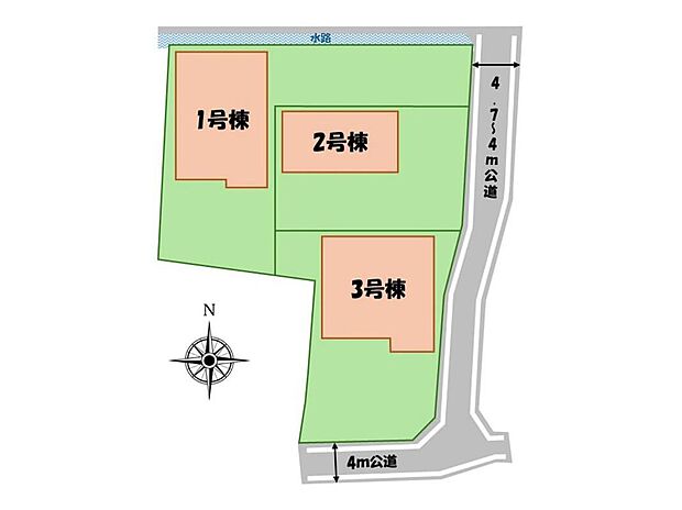 １号棟　２，５３０万円
２号棟　２，４８０万円
３号棟　２，５８０万円