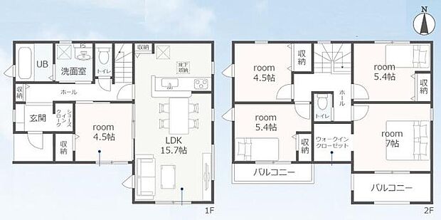 (1号棟)、価格2880万円、5LDK、土地面積142.77m2、建物面積110.44m2