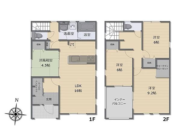 (6号棟)、価格2890万円、4LDK、土地面積163.55m2、建物面積115.52m2