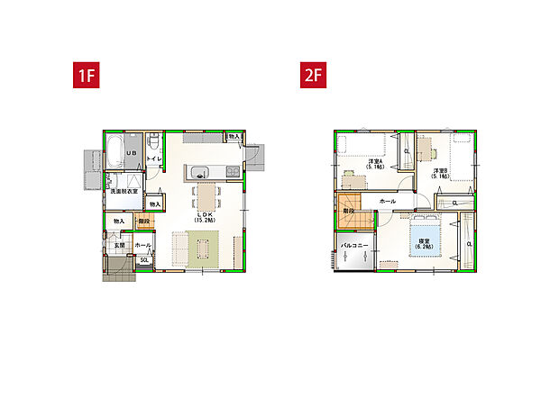 家事効率にこだわった3LDKのコンパクトハウスです♪※画像はイメージです。