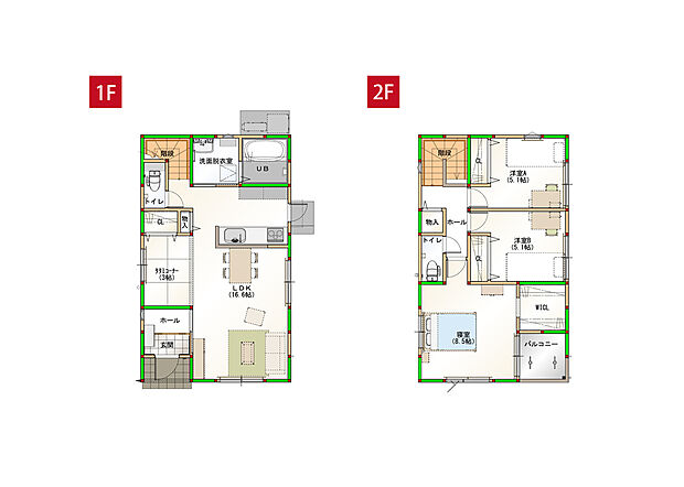 水回りがまとまっている家事ラク導線!多目的に使えるタタミコーナーも♪※画像はイメージです。
