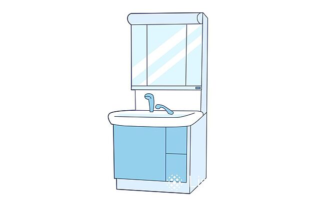 【その他設備】■三面鏡洗面台■鏡の裏に化粧品や歯ブラシなどを機能的に収納できるスペースを設けました。いつも清潔に保ちたい洗面室の整頓にも役立ちますね！