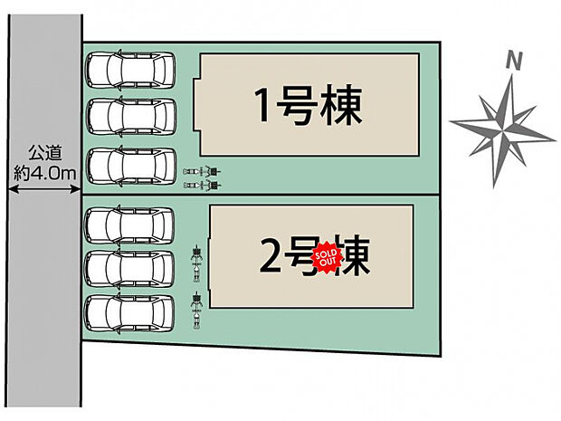 宇都宮市陽東4丁目2棟 区画図