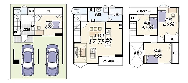 【建物プラン例】
建物価格2300万円、建物面積126.06m2