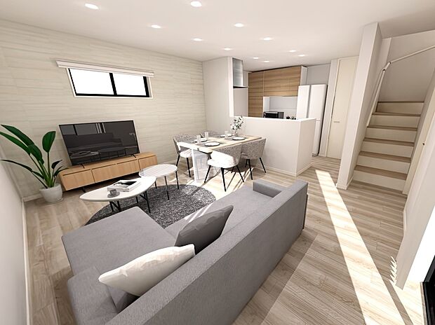 【【1号地:完成イメージパース】】■パントリーに食品や日用品をまとめて収納することで、在庫管理をまとめて行うことができ、家事の効率がぐっとアップします!