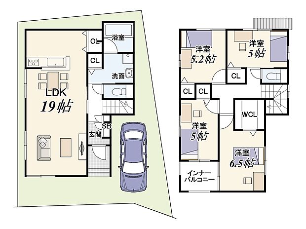 【新築参考プラン】土地2400万円、建物1899万円、建物面積96.80m2