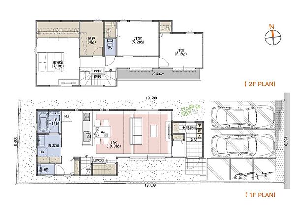 ■3LDK＋土間収納＋納戸＋階段下収納（B号棟）
