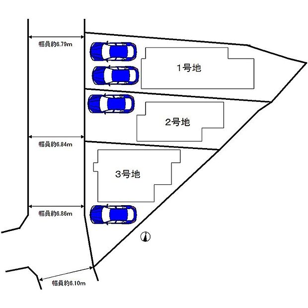 ◆駐車２台可能な区画もありますよ◆
前面道路約６.６ｍと広々運転の苦手な方も安心です！
