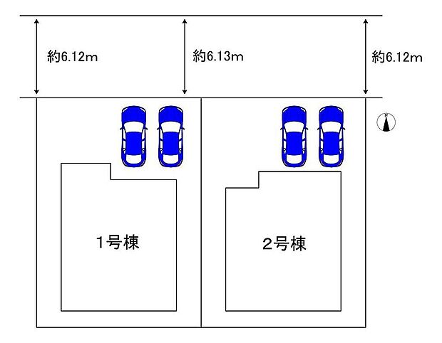 土地約42.82坪~約42.83坪!駐車2台可能!愛車の置き場所に困らないですね♪