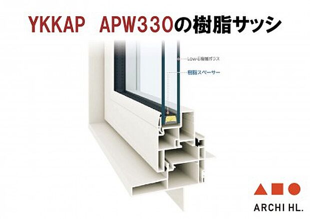 【【ペアガラス・樹脂サッシ】】YKKAPのAPW300樹脂サッシを使用 樹脂と複層ガラスによりハイレベルの断熱性を実現しています。