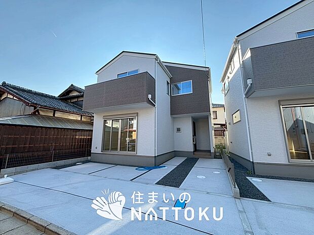 【現地写真(外観)【2号地】】断熱性、気密性を高める工夫で一年中ずっと心地よく暮らせる、高気密・高断熱です。