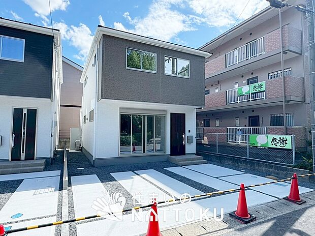 【現地写真（外観）【１号地】】健康被害に配慮したもっとも安全性の高い建材を採用し、シックハウス対策をしております。