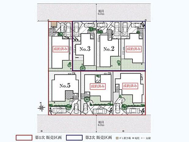【【全体区画】】ウィザースガーデン南流山木一丁目は全7邸の新築分譲住宅となります。
南北の両面にそれぞれ面した住まいを展開することで、お客様それぞれのご要望に合う住まいをご提案します。