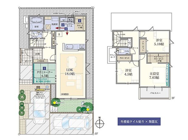 【3LDK】(9号棟)、価格6980万円、3LDK、土地面積136.57m2、建物面積103.1m2