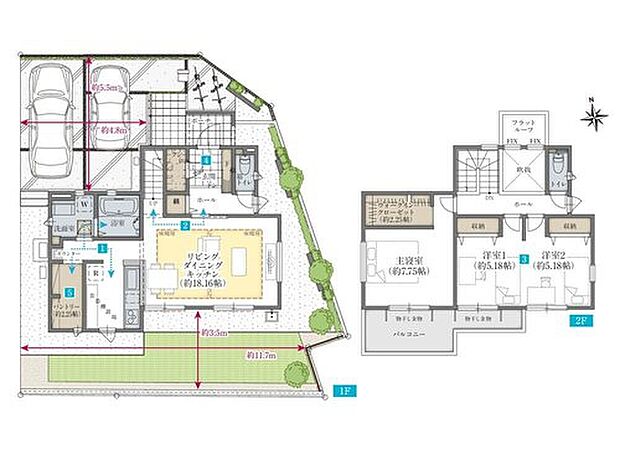 【3LDK】【13号棟】
全居室が南側に配置され、明るい住まい空間となります。パントリーは2.25帖とゆったりしたスペースなので、食材や調理器具がたくさん収納できますね。
