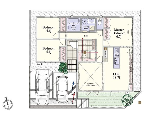 【3LDK】【26号棟】
東南角地の好立地に誕生した3LDKの平屋住まい。
陽あたり良好なLDKや、2way動線となっているシューズインクローゼットが魅力です。