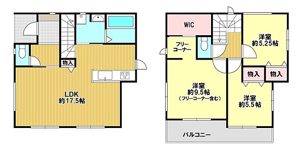 B号棟間取図
光と風を集める全居室二面採光の家♪