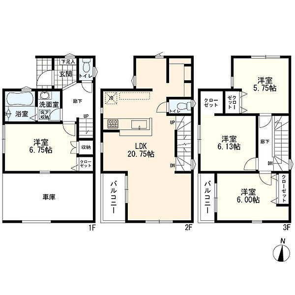 1号棟間取図　4LDK