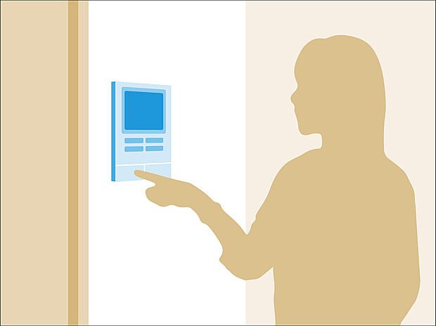 【TVモニター付インターホン】来訪者を鮮明な画像で確認できるTVモニター付インターホン。夜間や天候の悪い日もしっかりとチェック。特に奥様やお子様だけでの在宅が多いご家族は必需品です。録画機能付きなら後からも確認できます。