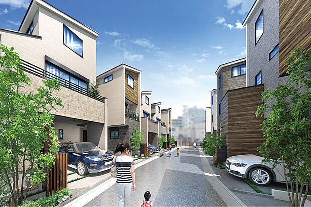 【【緩やかなコミュニティ道路】】街区内道路は直線ではなく、緩やかな直線を描いていることで心を和ませてくれます。10家族の為のコミュニティー道路です。