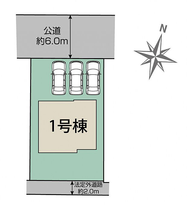 仙台市若林区上飯田3丁目1棟 区画図