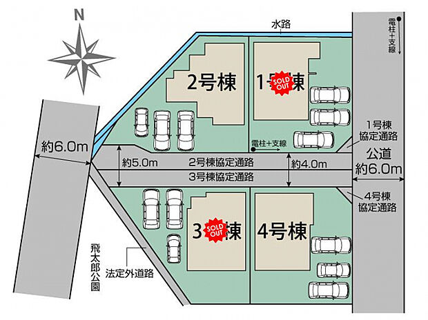 伊達市篭田4棟 区画図