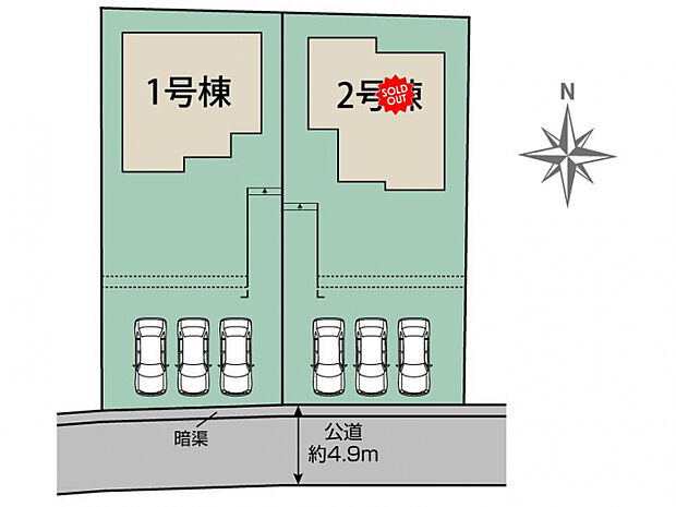 南アルプス市百々2棟 区画図