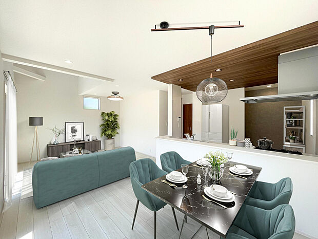 南2面採光の明るい開放的なリビング（※家具等をCGで加工しています。家具付き販売ではございません。） 　