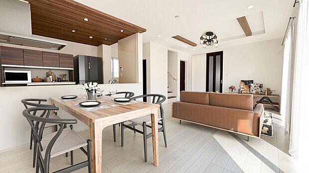 （2）号棟　リビング（※家具等をCGで加工しています。家具付き販売ではございません。） 　