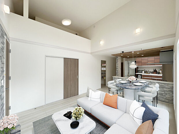 【リビングイメージ】実際の室内写真に家具等を配置したCG画像です。家具付き販売ではございません。　