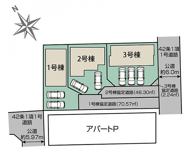 栗東市大橋4丁目3棟区画図