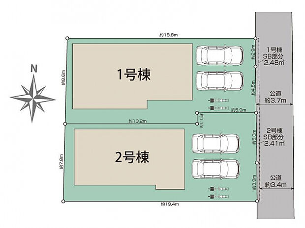 大和高田市蔵之宮町2棟 区画図